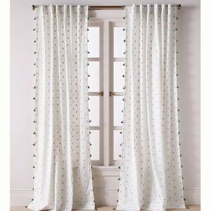 Anthropologie Nera Woven Tasseled Curtain one panel